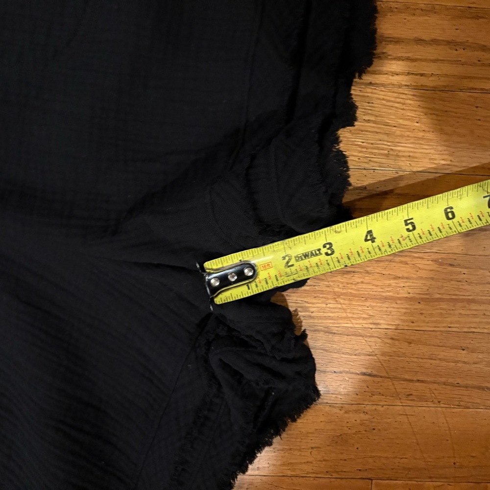 Monrow Gauze Set Black Cropped Twist Top & Black Shorts Eco Friendly Spring - Picture 10 of 14